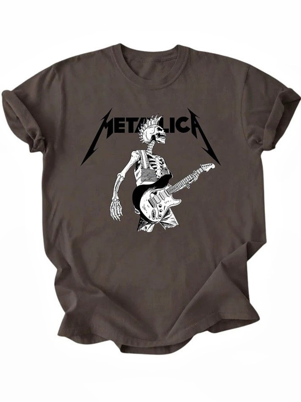 Metallica Skeleton Guitarist Dark Brown Gildan T-Shirt